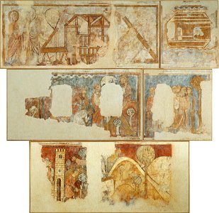 Mural paintings with Old Testament scenes - Google Art Project. Free illustration for personal and commercial use.