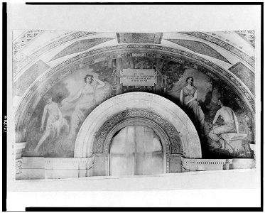 Mural, Joy and Memory, by Henry O. Walker, in the Jefferson Building, Library of Congress LCCN91705298. Free illustration for personal and commercial use.