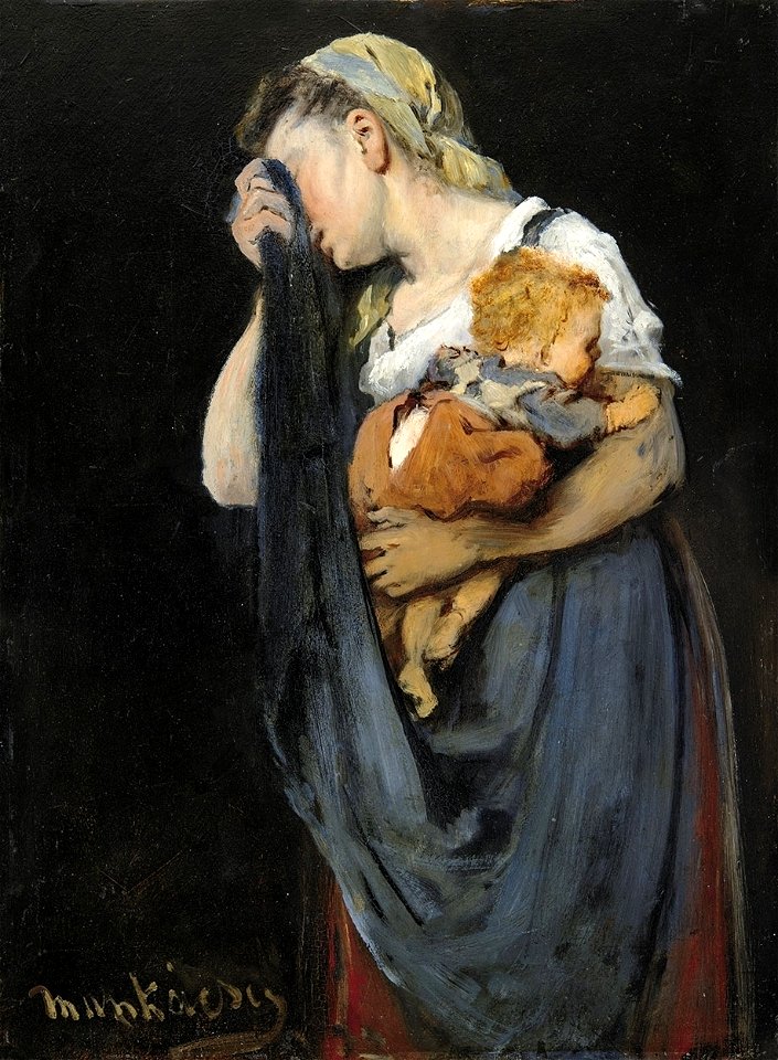 Munkácsy Mihály - 1869 - Anya gyermekével (Tanulmány a siralomházhoz)