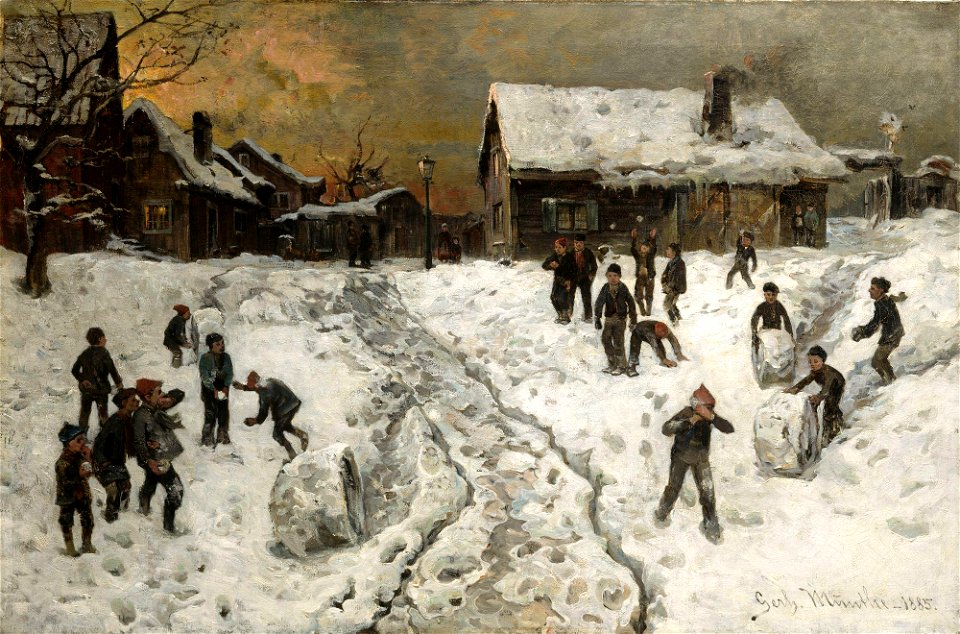 Gerhard Munthe - Throwing Snowballs - NG.M.00833 - National Museum of Art, Architecture and Design