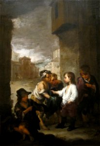 Murillo, Bartolomé Esteban Perez - St. Thomas of Villanueva dividing his clothes among beggar boys - c. 1667