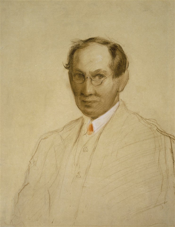 Portrait of an Artist by Hermann Dudley Murphy, pastel and conte
