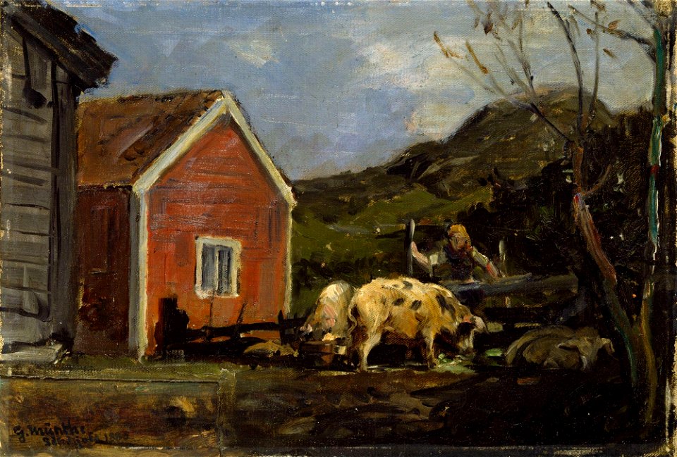 Gerhard Munthe - Pigs in Moonlight - NG.M.01304 - National Museum of Art, Architecture and Design
