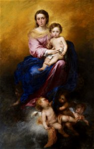 Murillo, Bartolomé Estéban - The Madonna of the Rosary - Google Art Project. Free illustration for personal and commercial use.