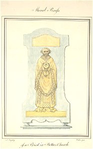 Mural brass of a priest in Bettws Church, 1794