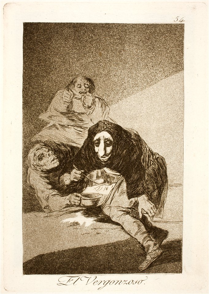 Museo del Prado - Goya - Caprichos - No. 54 - El Vergonzoso