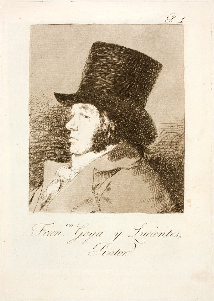 Museo del Prado - Goya - Caprichos - No. 01 - Autorretrato. Francisco Goya y Lucientes, pintor
