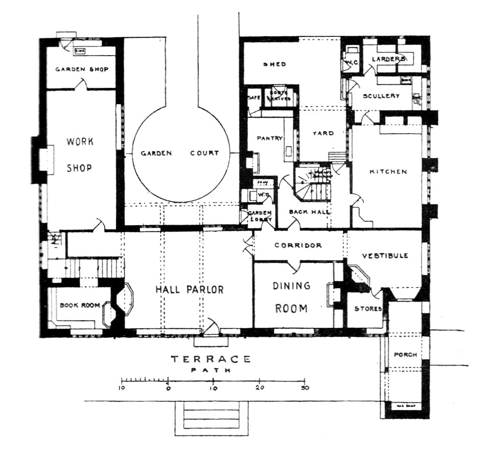 Munstead Wood, floorplan, fig 22 (Modern Homes, 1909)