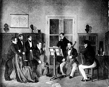 Musical Soiree – Baron Eskeles, Vienna, ca. 1830. Free illustration for personal and commercial use.