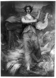 Mural, Lyric Poetry (detail), by Henry O. Walker, in the South Corridor, Jefferson Building, Library of Congress LCCN91481684