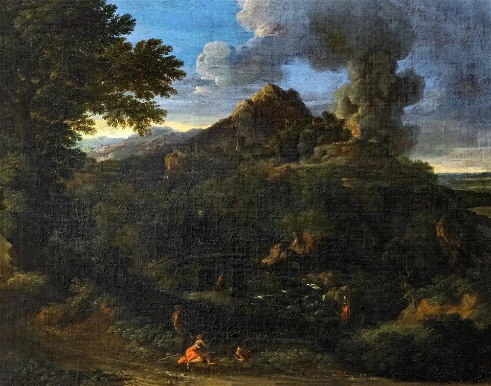 Musée Ingres-Bourdelle - Incendie de Tivoli - Gaspard Dughet - Joconde06070000097