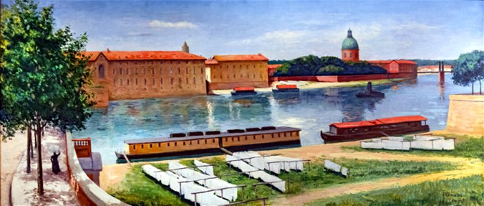 Musée du Vieux Toulouse - Le Port de la Daurade, les bains chauds et les bateaux-lavoirs - François Gauzi Inv.80.1396