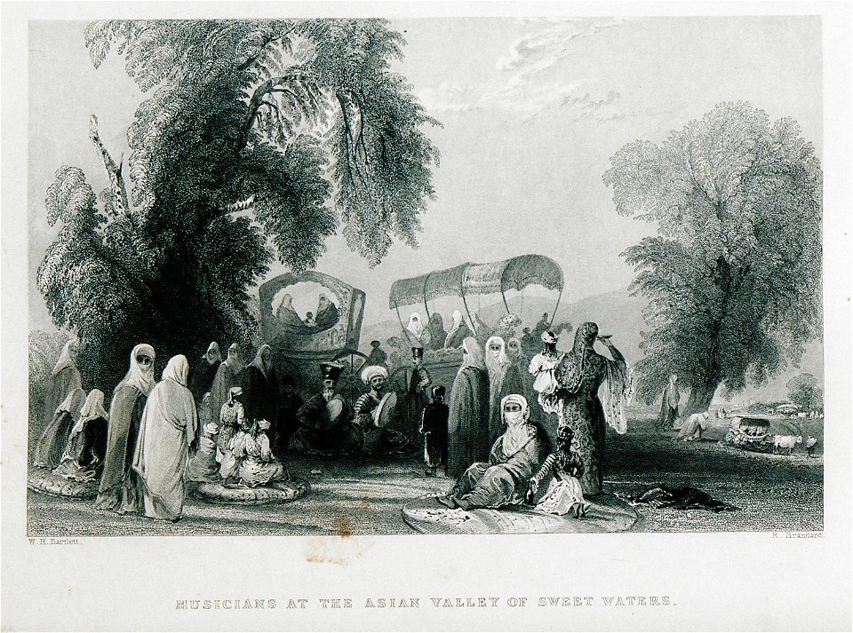 Musicians at the asian valley of Sweet Waters - Pardoe Julia - 1838