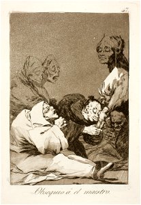 Museo del Prado - Goya - Caprichos - No. 47 - Obsequio á el maestro