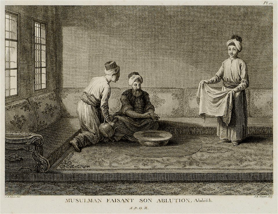 Musulman faisant son ablution, Abdéfth - D'ohsson Mouradgea - 1787