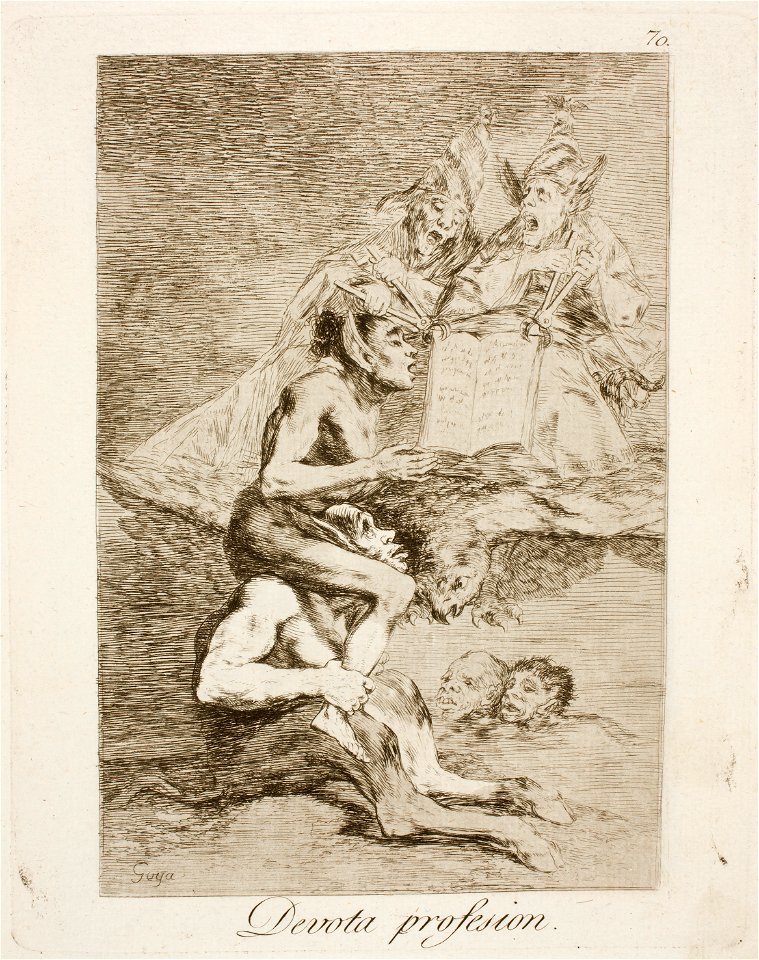 Museo del Prado - Goya - Caprichos - No. 70 - Devota profesion