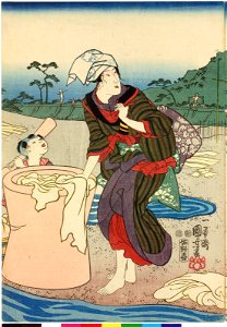 Musashi no kuni Tatsukuri no tamagawa 武蔵国,調布の玉川 (The Tatsukuri Crystal River in Musashi Province) (BM 2008,3037.18606). Free illustration for personal and commercial use.