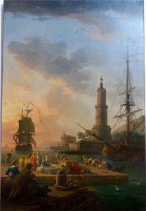 Musée Calvet Vernet Joseph Soir,entré d'un port 1766