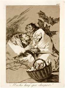 Museo del Prado - Goya - Caprichos - No. 45 - Mucho hay que chupar