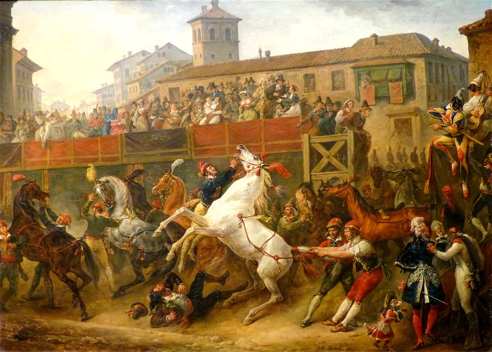 Musée Calvet Vernet Carle Rome,course sur le Corso 1826a