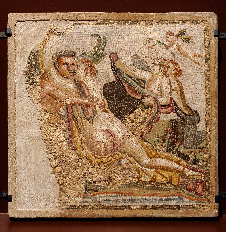 Musée du Louvre - Plaque de terre cuite à décor figuré en tesselles de marbre et de calcaire (phbw09 0672)