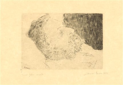 My Dead Father, print by James Ensor, 1888, Prints Department, Royal Library of Belgium, S. III 68830