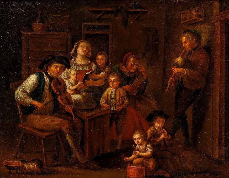 Musizierende Bauernfamilie 18Jh