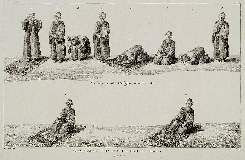 Musulman faisant la priere, Namaz - D'ohsson Mouradgea - 1787