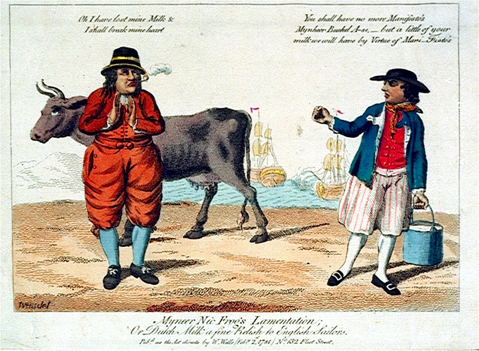 Myneer Nic Frogs Lamentation or Dutch Milk a fine Relish to English Sailors (caricature) RMG PU4804