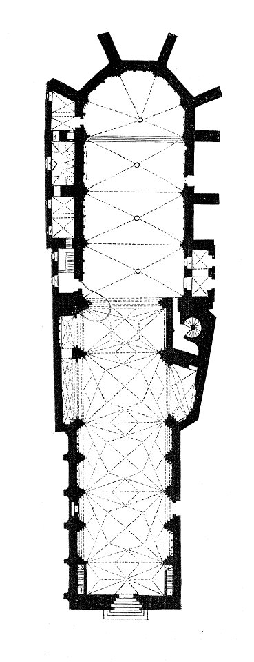 MZK 001 Nr 08 Die gothische Kirche Maria am Gestade in Wien - Fig 01 Grundriss Gesamtkirche