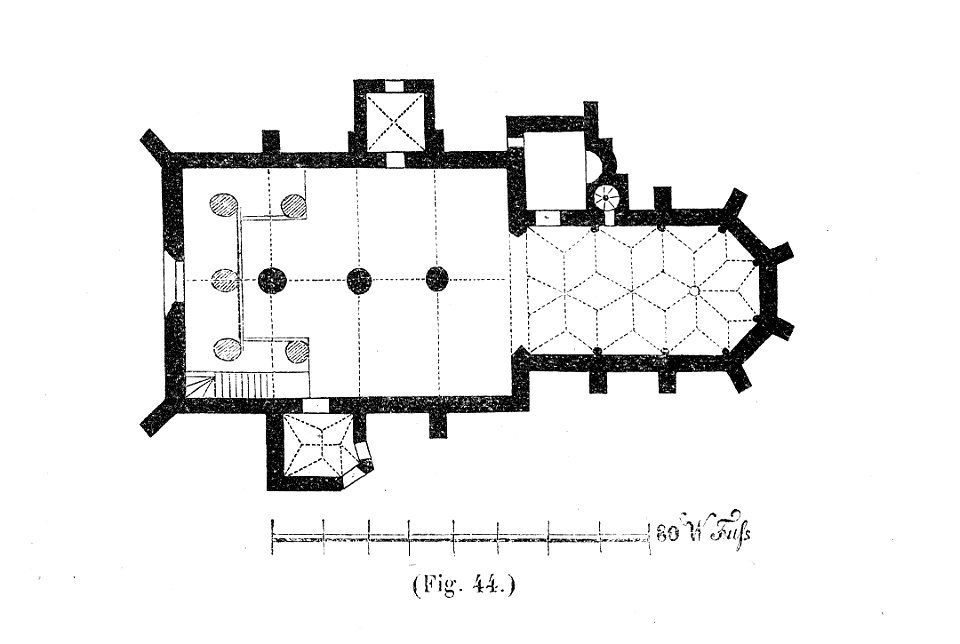 MZK 001 Nr 10 Charakteristik der Baudenkmale Böhmens - Fig. 44 Dechantekirche in Blattna - Grundriss