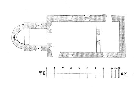 MZK 001 Nr 11 Die St. Gertrudskirche zu Klosterneuburg - Tafel Fig. a Grundriss