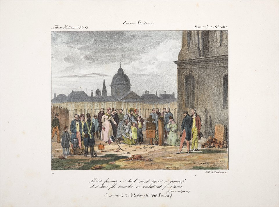 Musée du Louvre - Monument de l'Esplanade du Louvre. Dimanche 4 août 1830 (jlpw16 0143)
