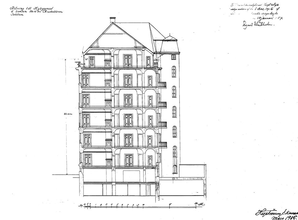 Musketören 10, sektion 1916