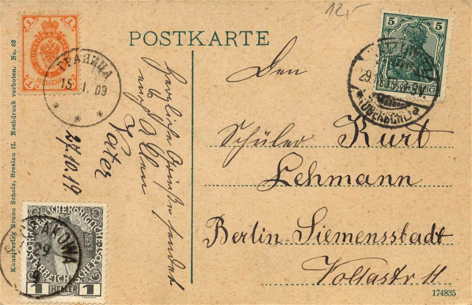 Myslowitz, Schlesien - Bismarckturm (back) (Zeno Ansichtskarten)
