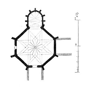 MZK 001 Nr 10 Charakteristik der Baudenkmale Böhmens - Fig. 37 Karlshofer Kirche - Grundriss