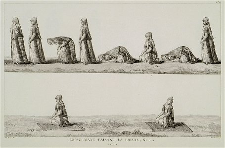 Musulmane faisant la priere, Namaz - D'ohsson Mouradgea - 1787
