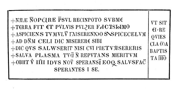 MZK 001 Nr 11 Das Baptisterium zu Concordia bei Portogruaro - Inschrift