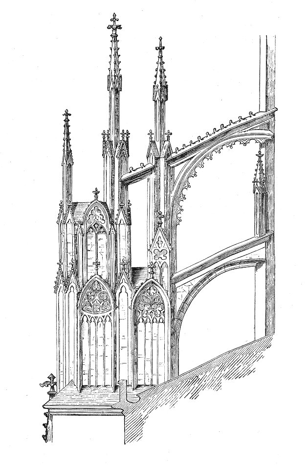 MZK 001 Nr 10 Charakteristik der Baudenkmale Böhmens - Fig. 32 Veitsdom - Strebepfeiler