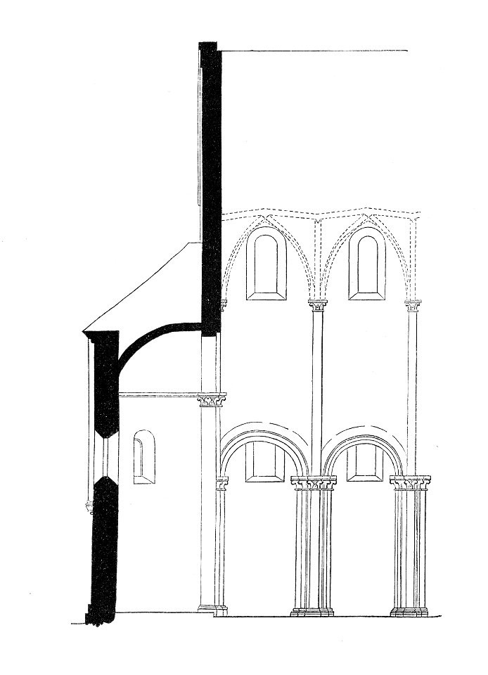 MZK 002 Nr 01 pag 007 Die romanische Kirche zu Lébeny - Fig. 14 Längsschnitt