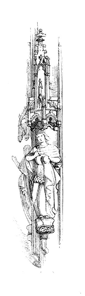 MZK 001 Nr 08 Die gothische Kirche Maria am Gestade in Wien - Fig 03 Hauptpfeiler Konsole mit Figuren