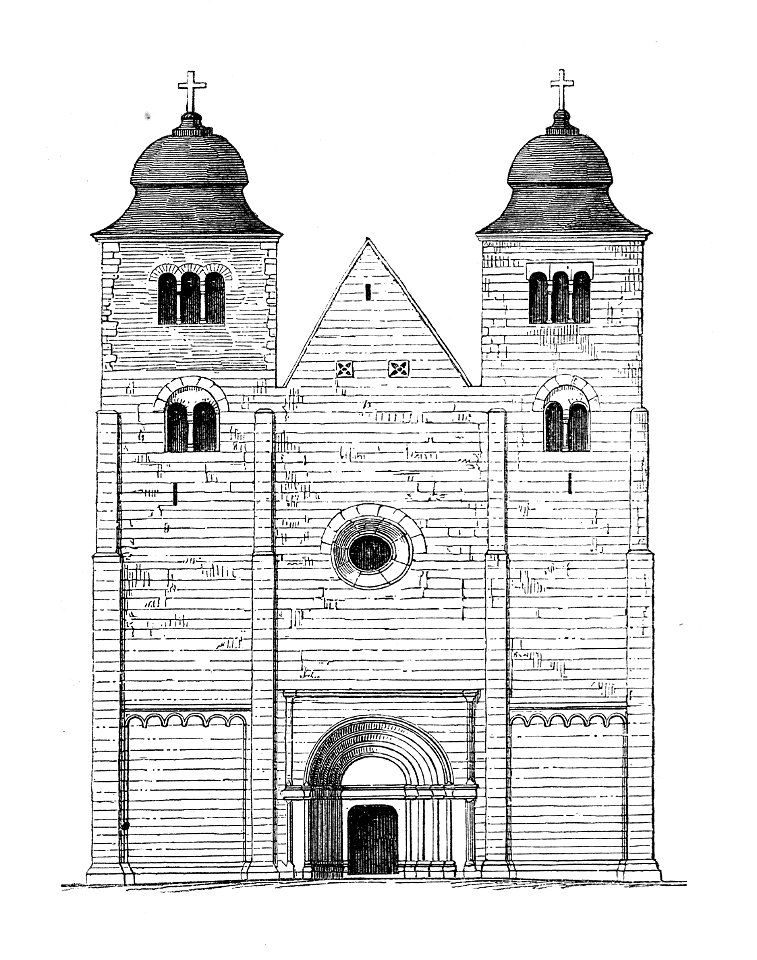 MZK 002 Nr 01 pag 007 Die romanische Kirche zu Lébeny - Fig. 01 Bogenfries am unteren Teil der Türme