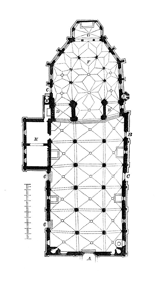 MZK 002 Nr 03 Alte Kunstdenkmale in Botzen und Umgebung - Fig. 04 Pfarrkirche Bozen - Grundriss