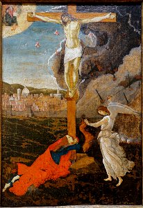 Mystic Crucifixion with themes from Savonarola, Sandro Botticelli, Italy, c. 1500, tempera and oil on canvas - Fogg Art Museum, Harvard University - DSC01048. Free illustration for personal and commercial use.