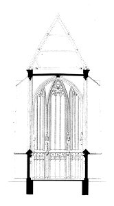 MZK 001 Nr 08 Die gothische Kirche Maria am Gestade in Wien - Tafel - Querschnitt des Chores mit Dachstul