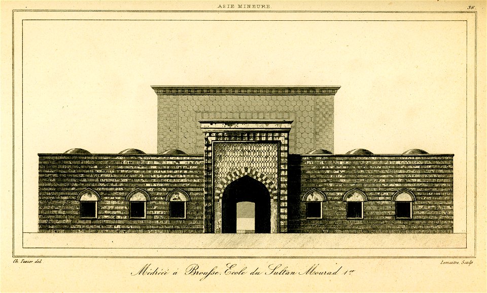 Médrécé à Broussa, école du sultan Mourad Ier - Texier Charles Félix Marie - 1882