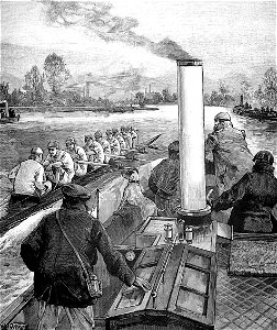 Muttlebury coaching CUBC from steamer 1892