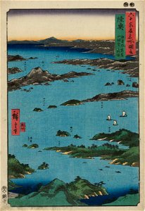Mutsu Province, View of Matsushima, Sight Map from Mount Tomi