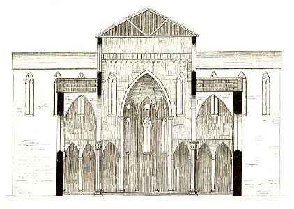 MZK 05 - 1860 Reisenotizen Italien Fig 053 Florenz Minoritenkirche S. Croce Querschnitt Langhaus