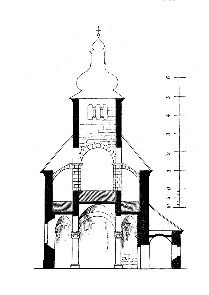 MZK 002 Nr 05 Die romanische Kirche zu Záborí nad Labem (Zábor) - Fig. 02 Aufbau - Querschnitt